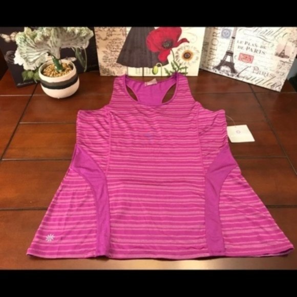Athleta Tops - Athleta Run Racer Tank- Purple Stripes, XL